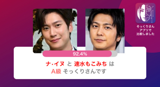 ナ・イヌと速水もこみちのそっくりさん診断結果