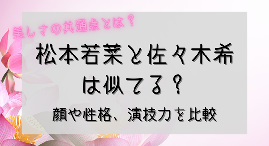 松本若菜と佐々木希は似てる？の記事のアイキャッチ画像